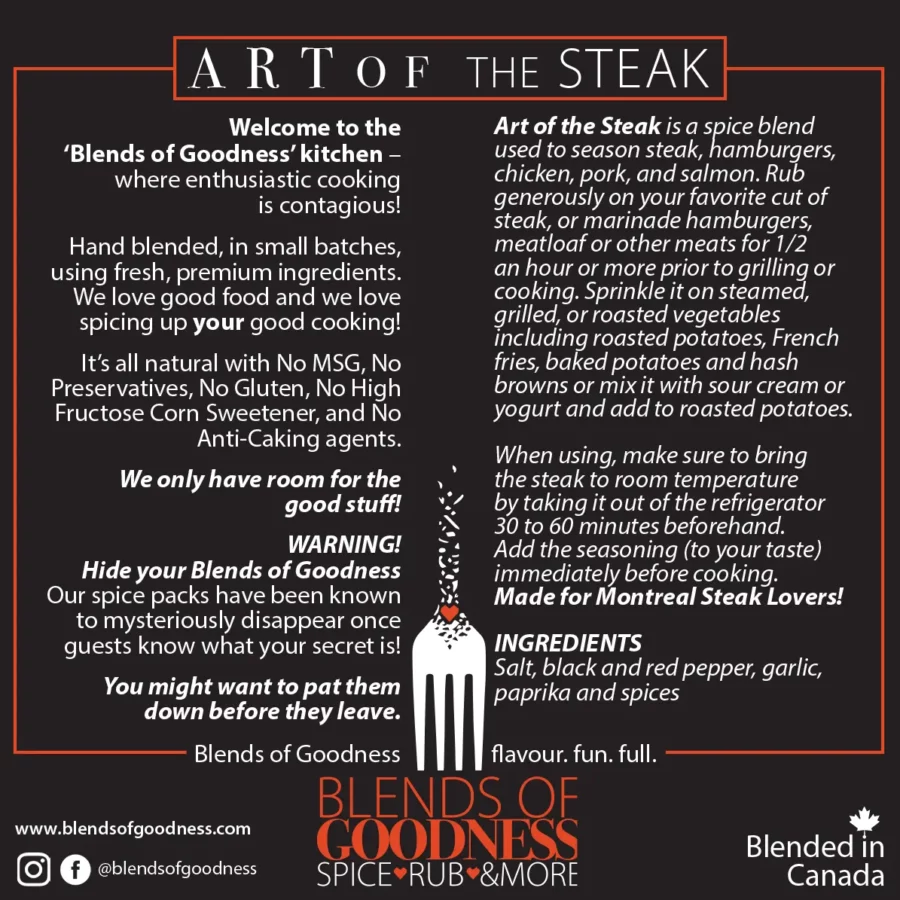 4 Art Of The Steak Seasoning Back