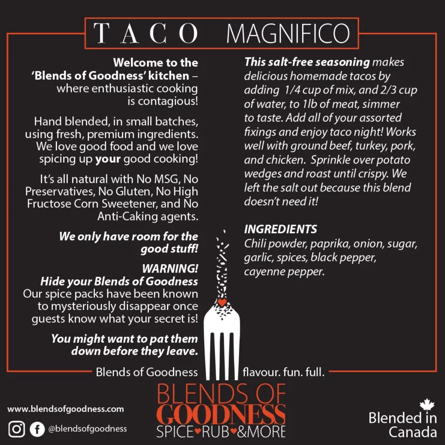 6 Taco Magnifico Seasoning Back