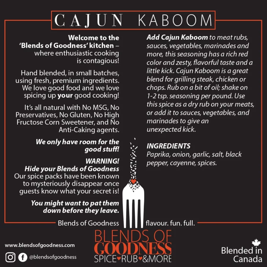 9 Cajun Kaboom Seasoning Back